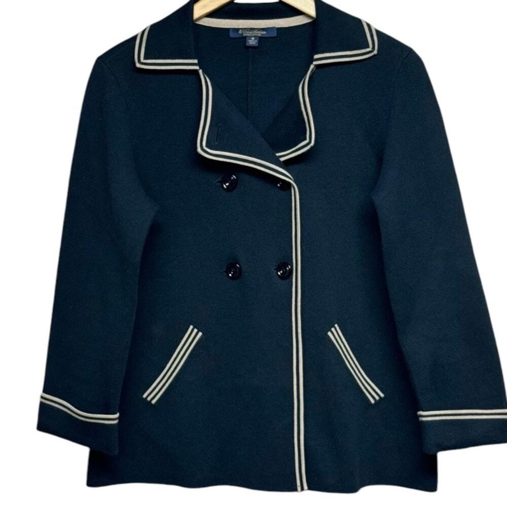 Brooks Brothers Navy Cardigan with White Trim